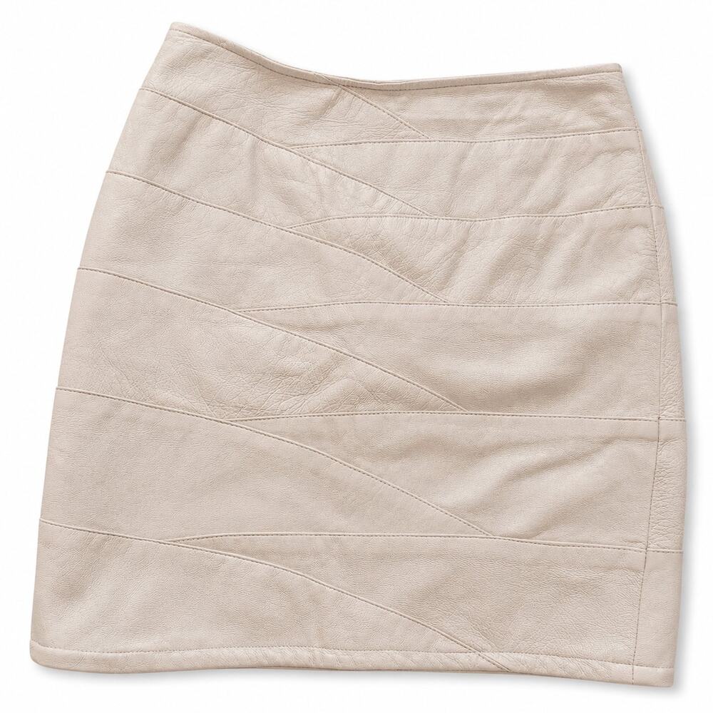 Erez Sport Vintage Pale Pink Mini Leather Skirt Size 8